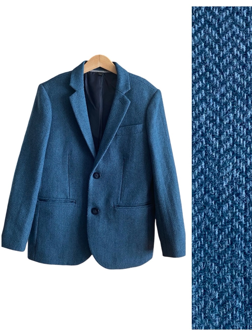 Crewcuts Ludlow Suit Jacket Blue Herringbone 10